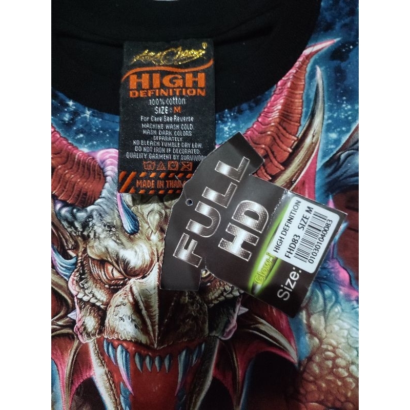 Kaos, Baju, RockChang Full HD Glow in The Dark, Size. M, Made in Thailand