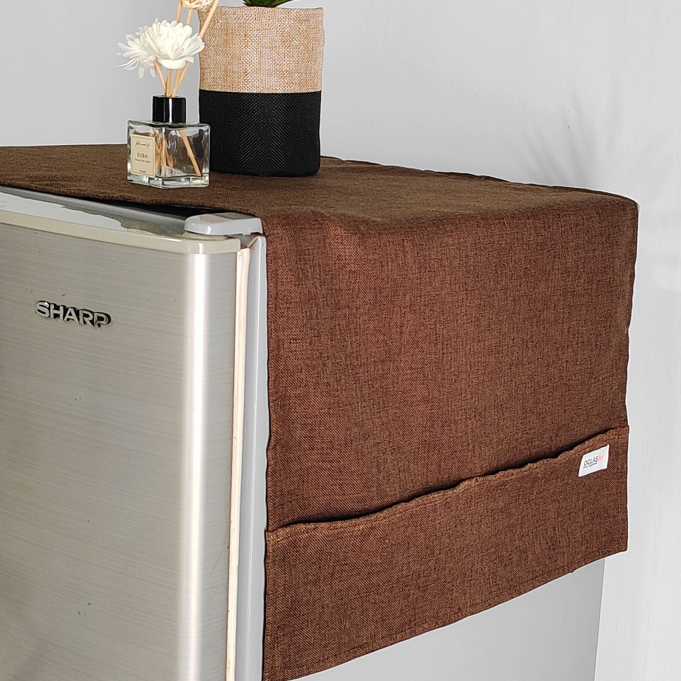 KODE A95P TUTUP KULKAS DENIM POLOS  TUTUP KULKAS KAIN AESTHETIC COVER KULKAS MINIMALIS  TAPLAK KULKA