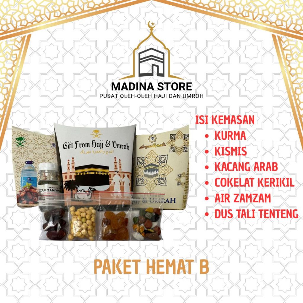 

Paket Hemat Oleh-oleh Haji dan Umroh Paket B isi Air Zamzam