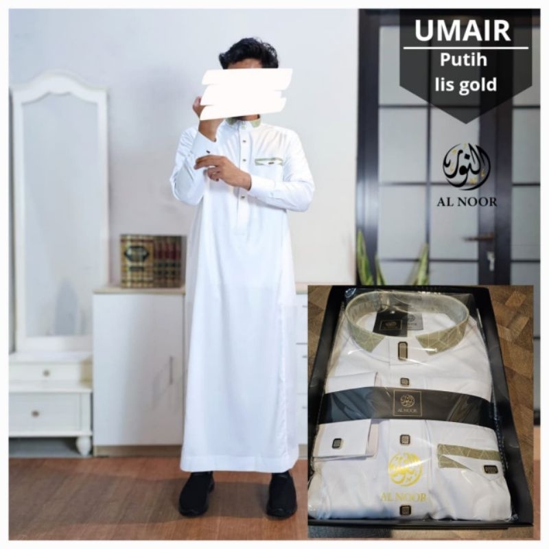 Gamis AL Noor Jubah Umair Putih Premium