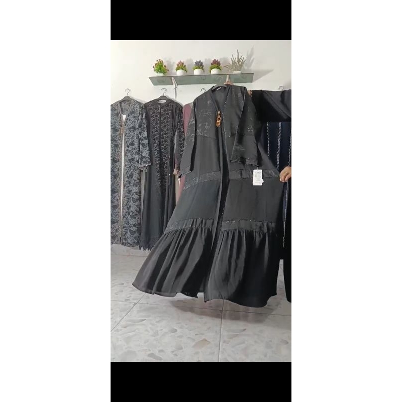 abaya original import hitam