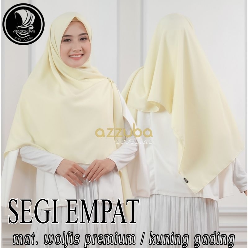 HIJAB segi empat WOLFIS PREMIUM kuning gading