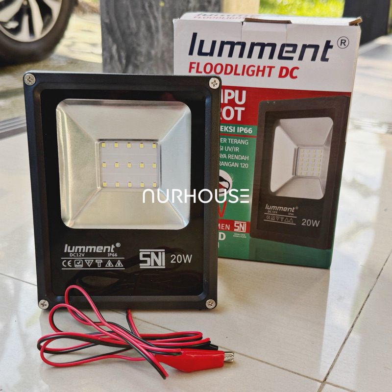 Lampu sorot DC 12v 12volt lumment 20 watt LED sorot aki