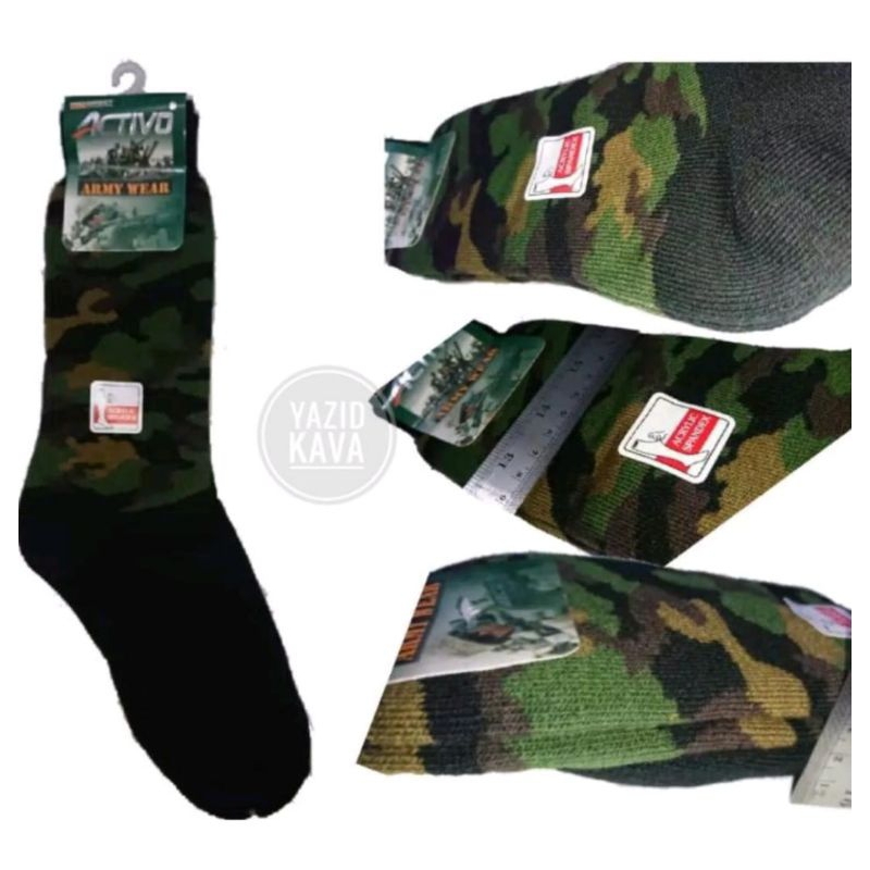 kaos kaki pria hitam polos panjang TNI tebal kaos kaki loreng TNI tebal