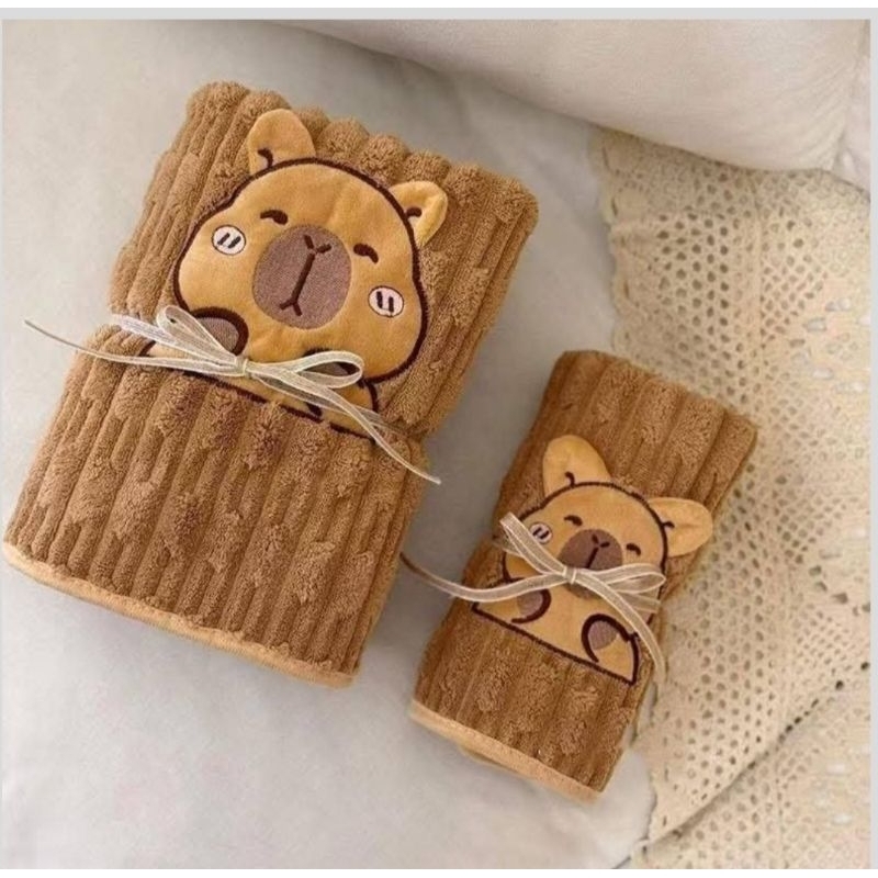 Handuk Mandi Anak Baby Bayi dewasa jumbo Gift Set Souvenir 2 in 1 Hadiah bahan Lembut tebal katun co