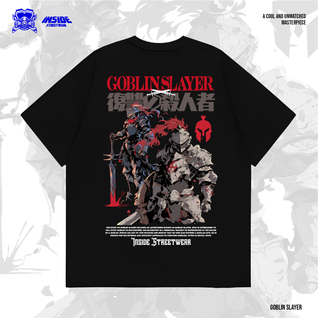 INSIDE STREETWEAR - GOBLIN SLAYER - T-Shirt Kaos Lengan Pendek Hitam