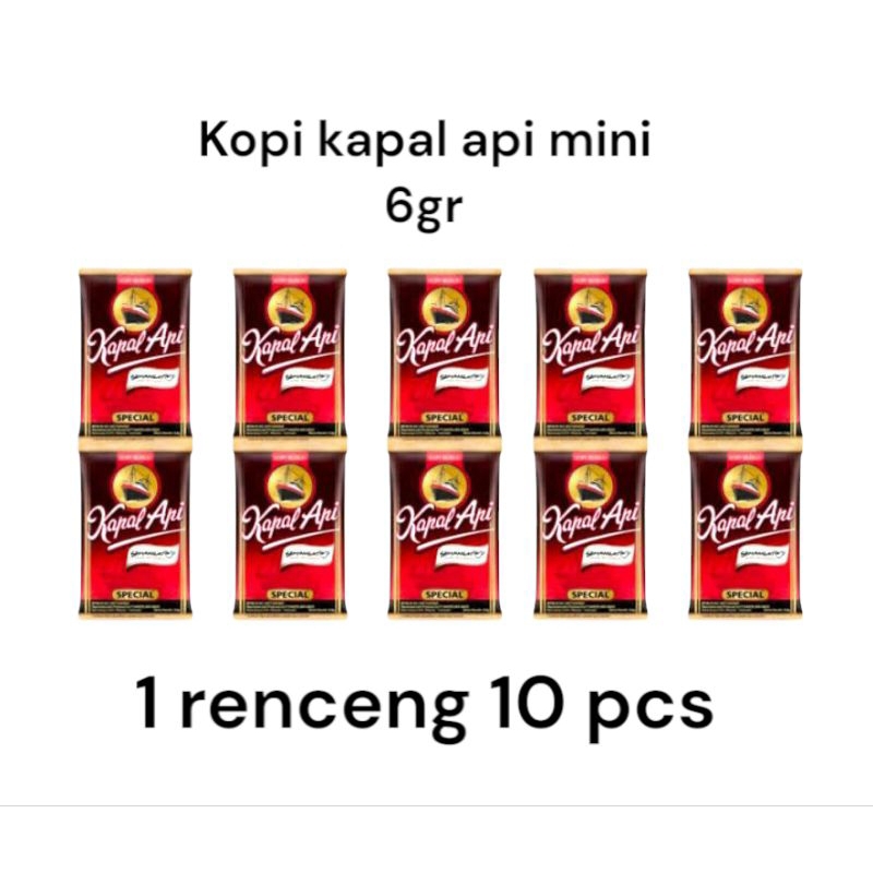 

Kopi kapal api mini tanpa gula 6gr 1 renceng isi 10 pcs