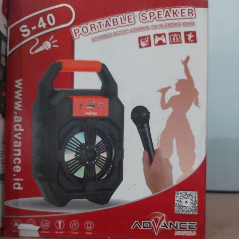 speaker aktif bluetooth advance + microphone