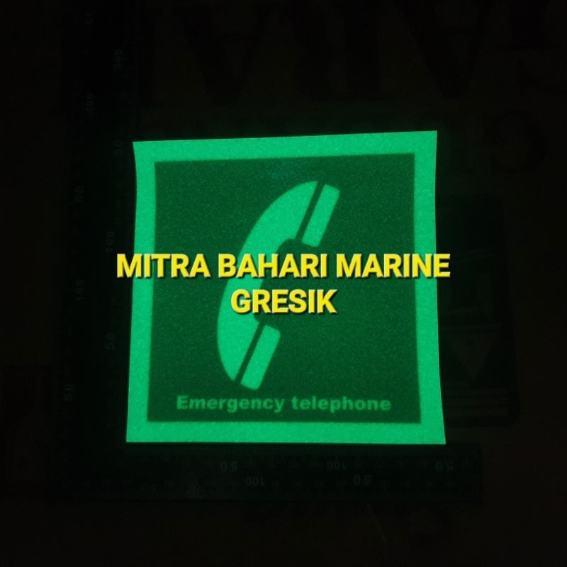 

Stiker IMO Symbol IMPA 334131 Emergency Telephone Ukuran 15x15cm Glow In The Dark