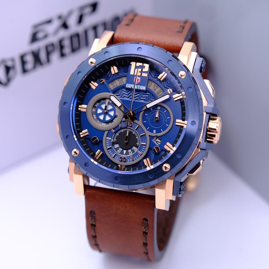 EXPEDITION E6402 ROSEGOLD BLUE PRIA GARANSI RESMI 1TAHUN