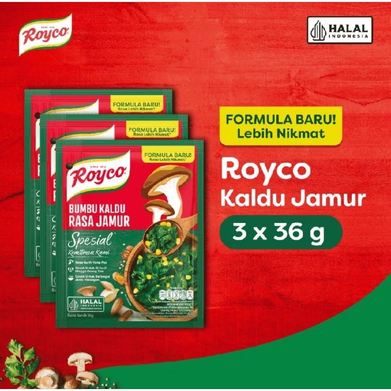 

Royco kaldu jamur 36gr isi 3 pax