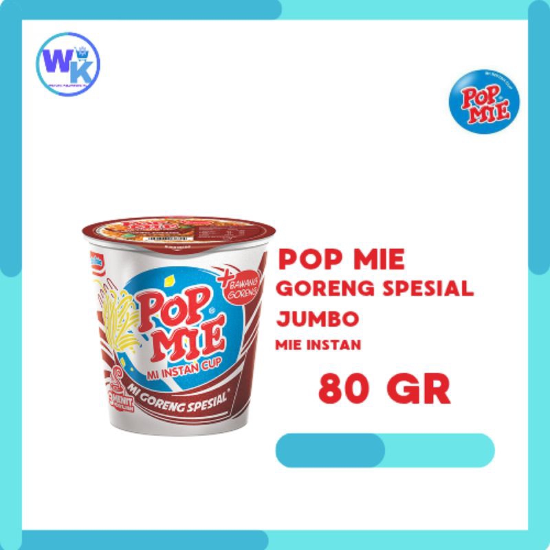 Pop Mie Mie Goreng Jumbo Spesial 80g - 1 Karton Isi 12 Cup | Popmie Instan Jumbo Warung_Kelontong_Ku