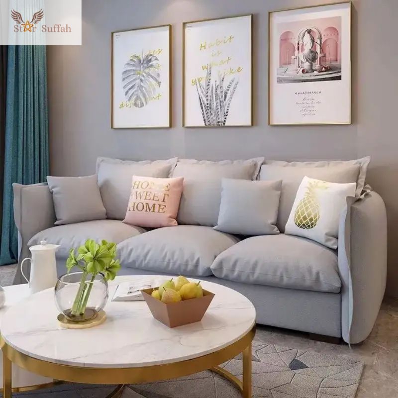 Sofa 3 dudukan plus meja minimalis model sofa retro busa