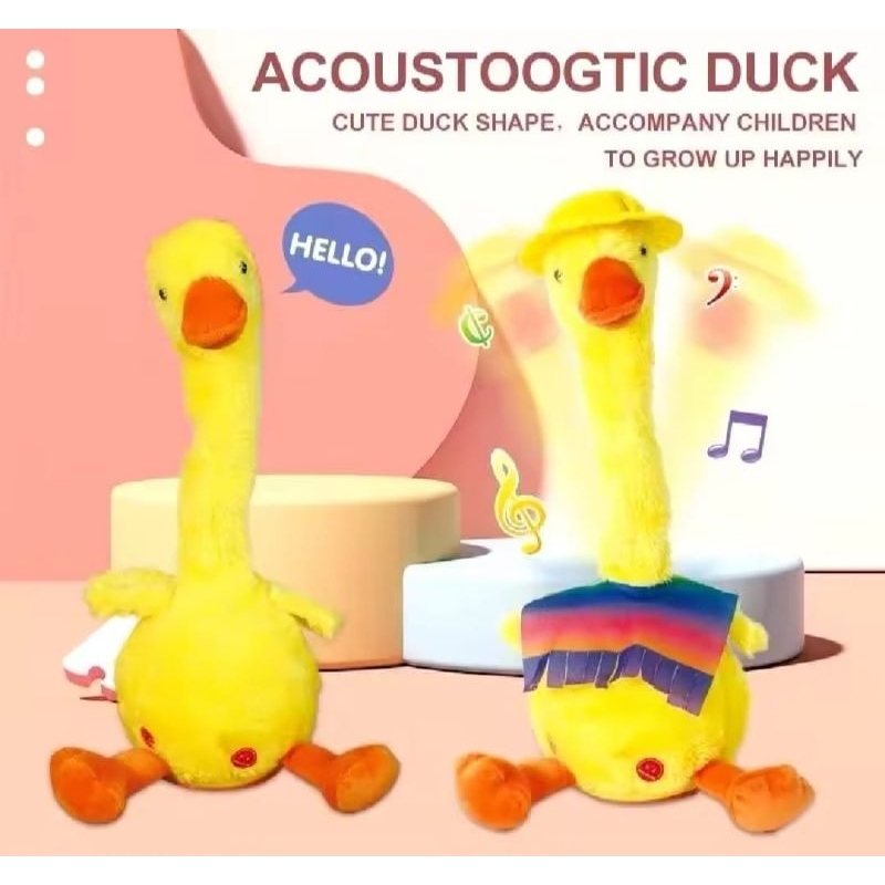 Mainan Kaktus Bergoyang Dancing bebek Boneka bebek Goyang dan Bicara bebek Joget Ngomong