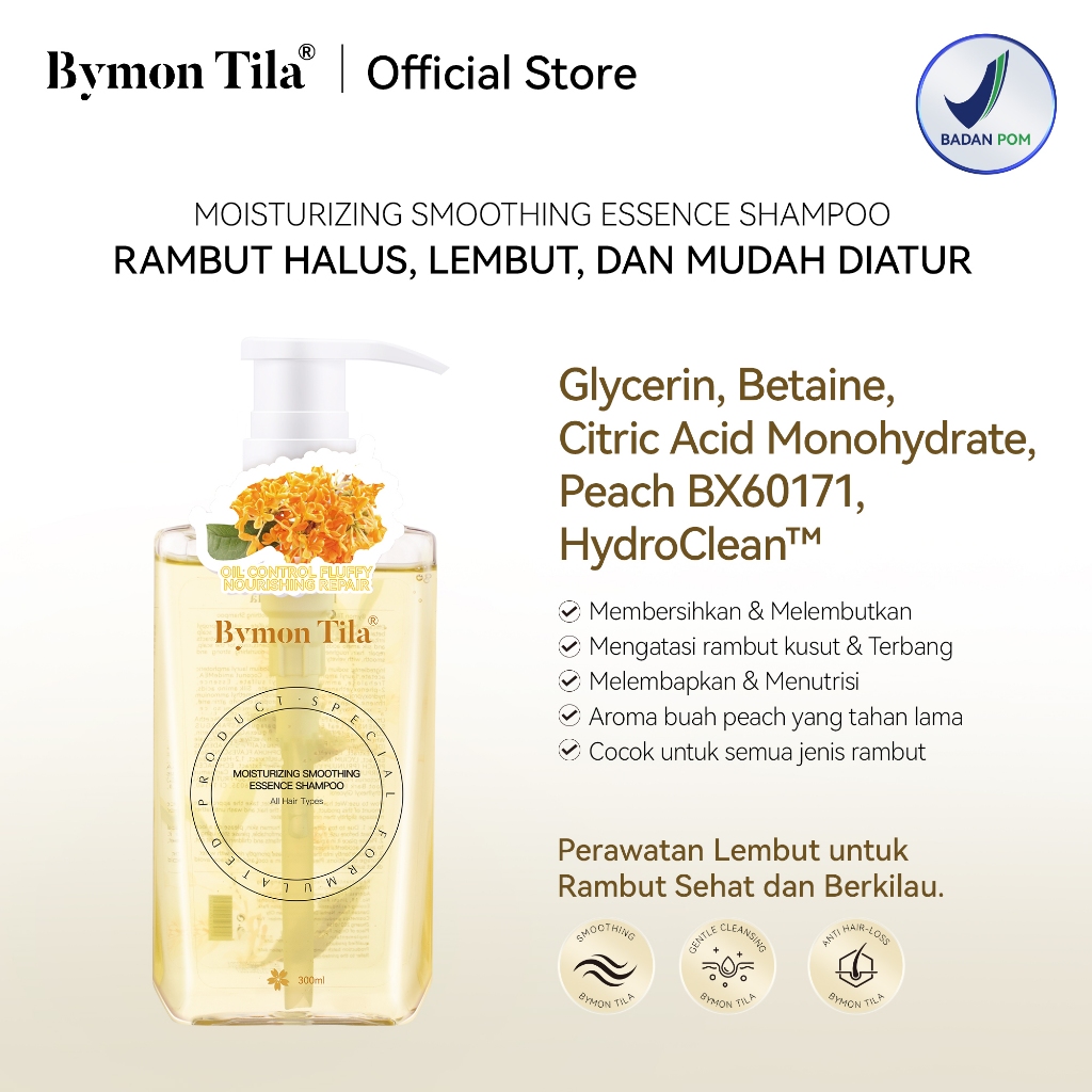 Bymon Tila Smoothing Shampoo 300 mL Membantu Menjaga Keseimbangan PH Kulit Kepala, Melembapkan Kulit