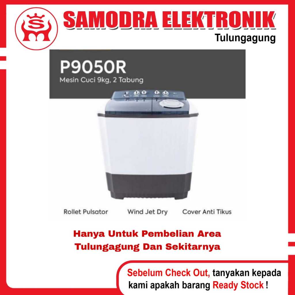 MESIN CUCI LG P-9050R | Mesin Cuci 2 Tabung 9KG