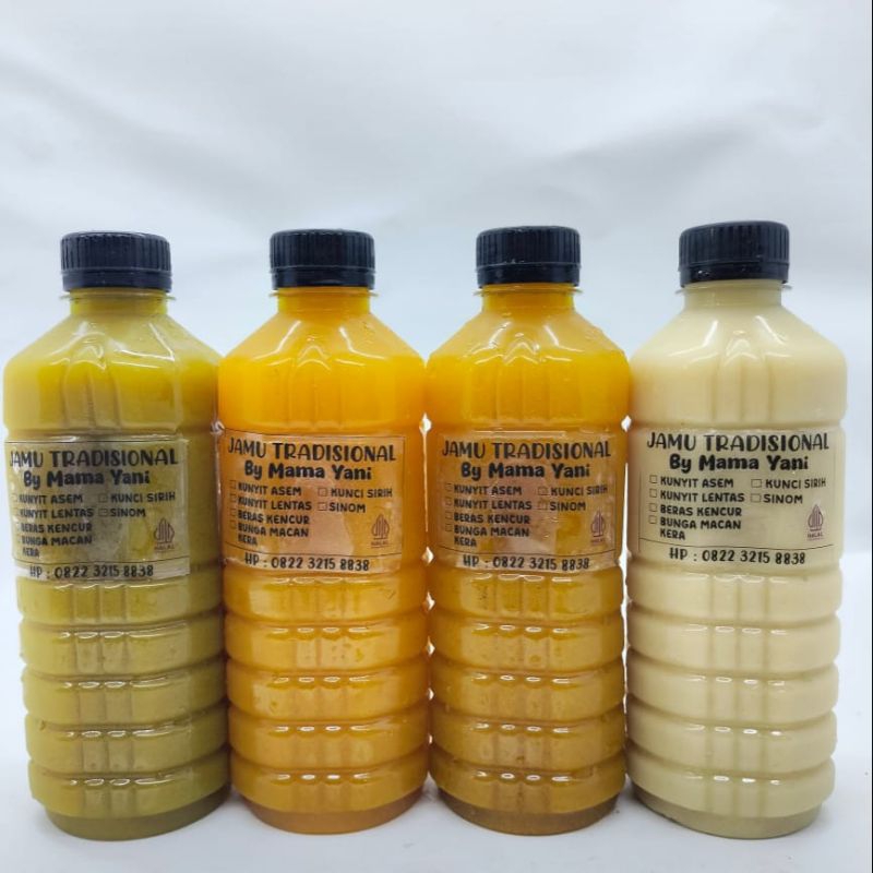 

Mama yani jamu tradisional 500ml kemasan botol kunci sirih kunyit asem beras kencur kunyit luntas macan kera