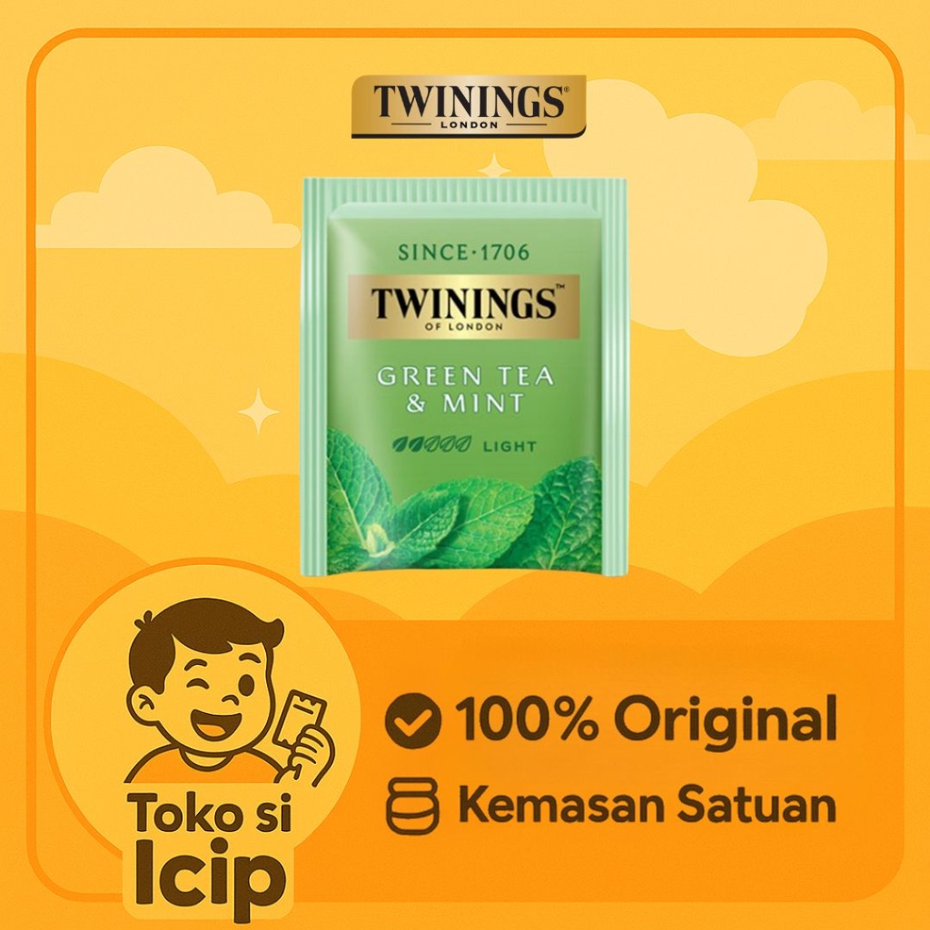 

[Sachet] Twinings Teh Hijau Celup Green Tea and Mint 2gr Eceran BPOM