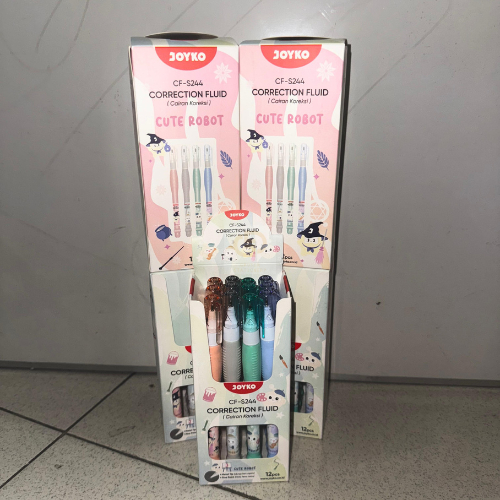 

(1 Lusin / 12 PCS) Correction Fluid Cairan Koreksi Penghapus Cair Joyko CF-S244 Cute Robot