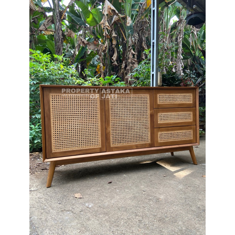 bufet cabinet rotan meja tv rotan bufet kayu jati