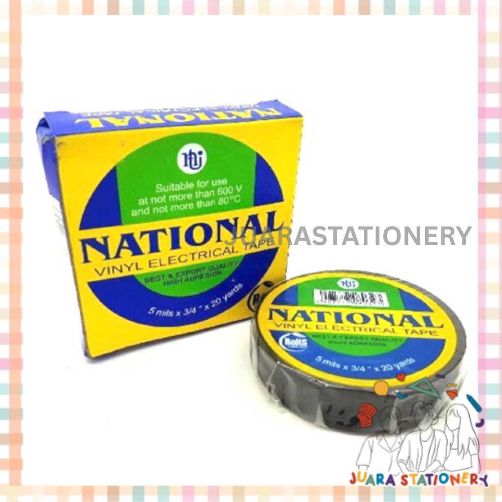 

(721) JUARASTATIONERY Isolasi Listrik Hitam National / Solasi Hitam Tape Solasi Kabel Solasi Listrik