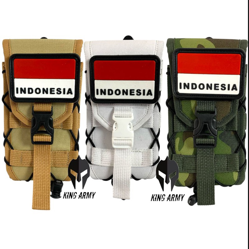 SARUNG HP DOMPET PINGGANG PRIA TAS HP TACTICAL ORIGINAL LOGO INDONESIA DOUBLE SLOT 6,7&7inci
