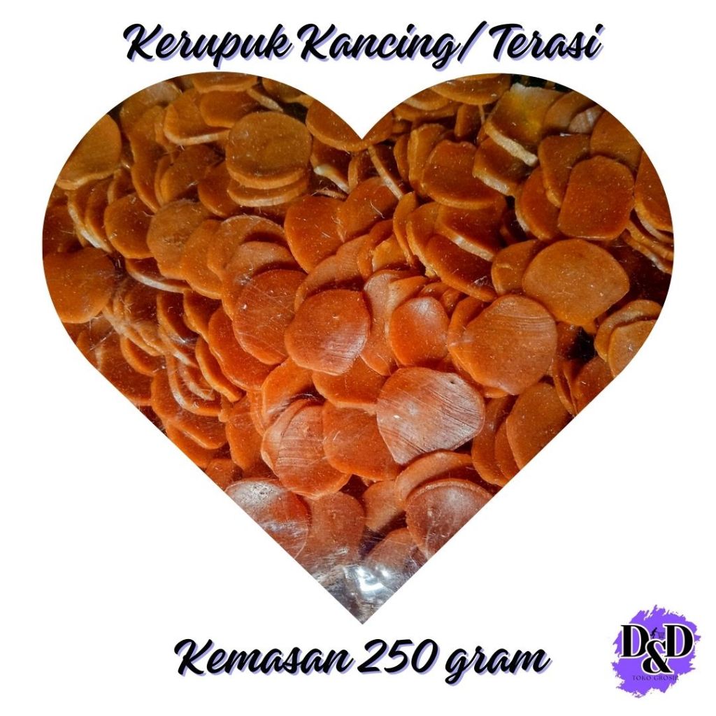 

Kerupuk Kancing Terasi kemasan 250 gram