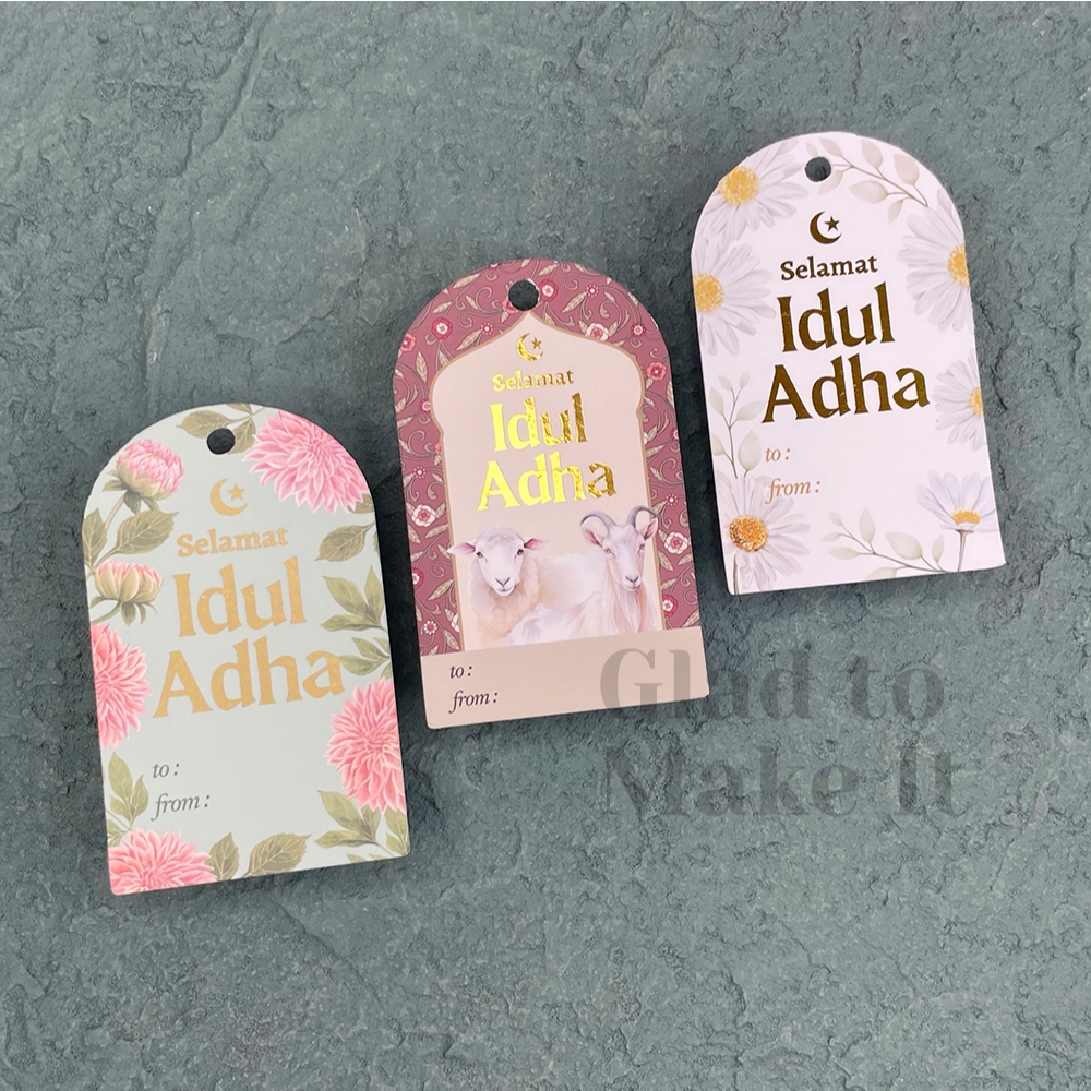 Hang tag kartu lebaran idul adha kartu ucapan aesthetic elegan unik