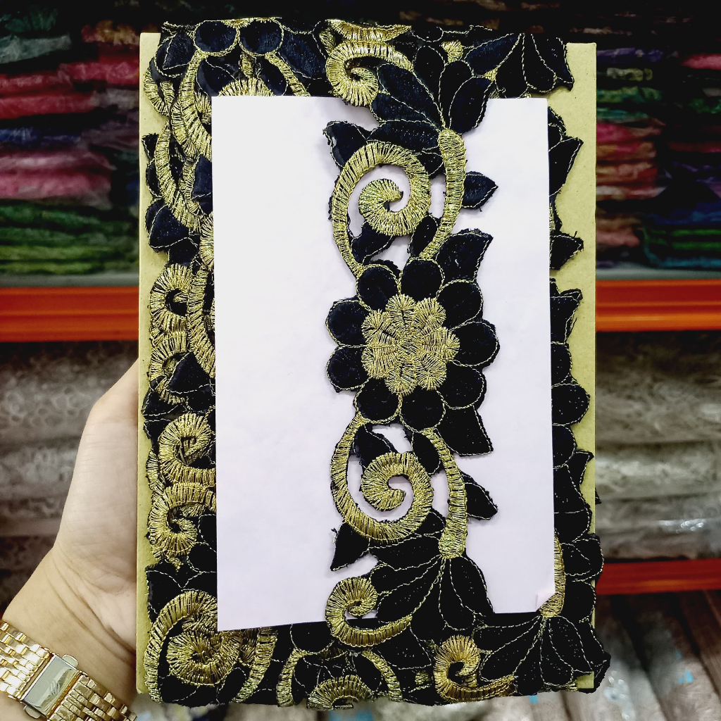 Renda Bordir LKL 58 ROL Renda Baju Kombinasi Gold