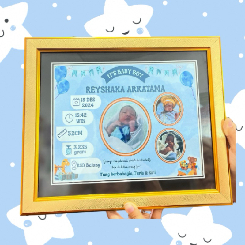 Biodata Kelahiran Bayi Soft File/Tanpa dicetak (Bisa custom request tema)