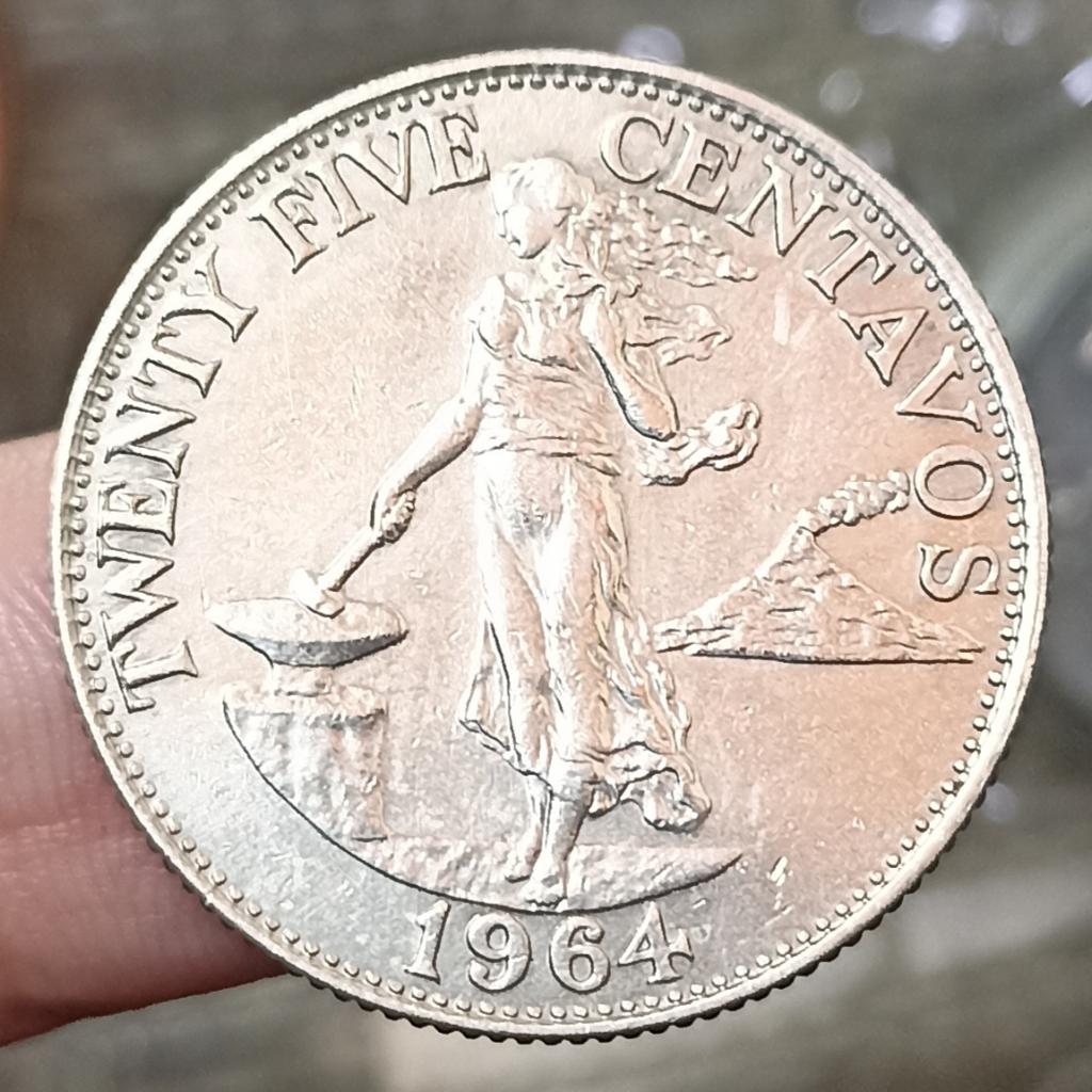 Koin Kuno Philipina / Philippines 25 Centavos - Lady Liberty Tahun 1964