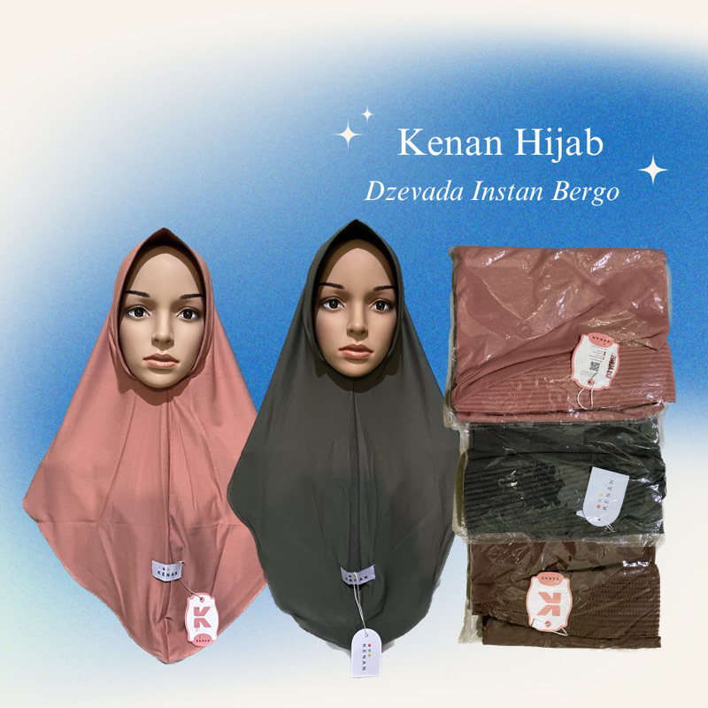 KENAN - Dzevada Instan Hijab Daily Bergo Size M/KERUDUNG KENAN/KENAN HIJAB/KERUDUNG BERGO KENAN/KERU