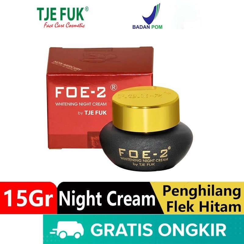 TJE FUK Original Whitening Night Cream Pemutih Wajah Krim Acnes Malam Skincare Aman BPOM 15Gr