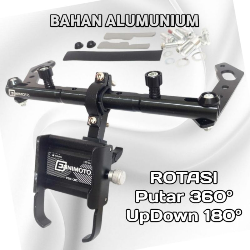 New Holder Hp Stabilizer Gantungan Barang Spion Stang Motor Vario Scoopy Genio Beat Nmax Xmax Aerox