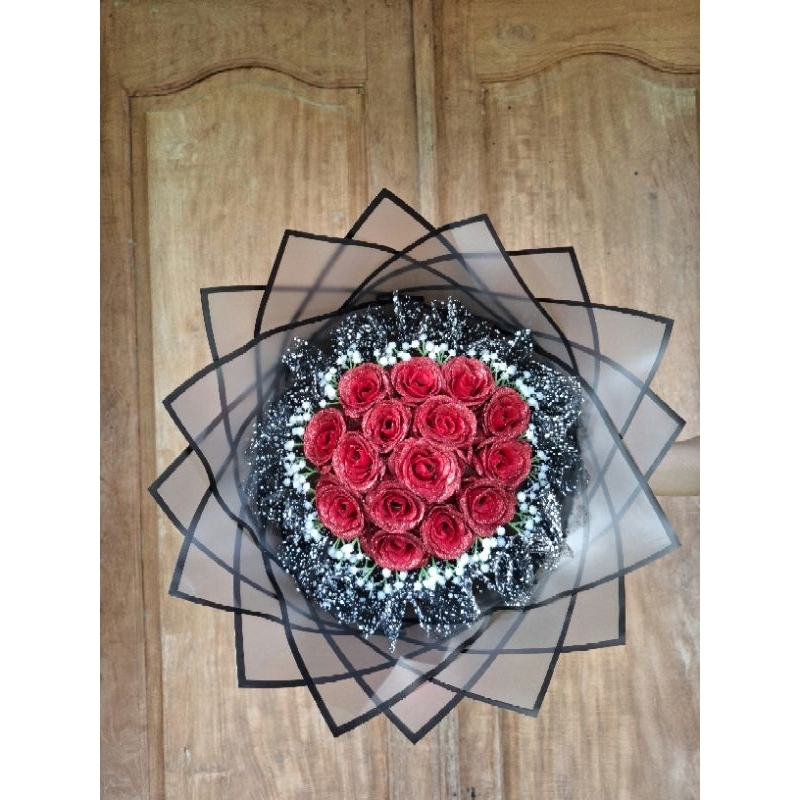 

Buket round 13 tangkai Merah