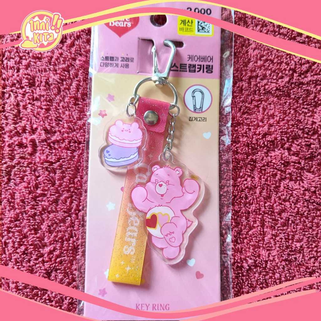 Daiso Korea Strap HP Tas Karakter Beruang Pink Lucu Original Korea