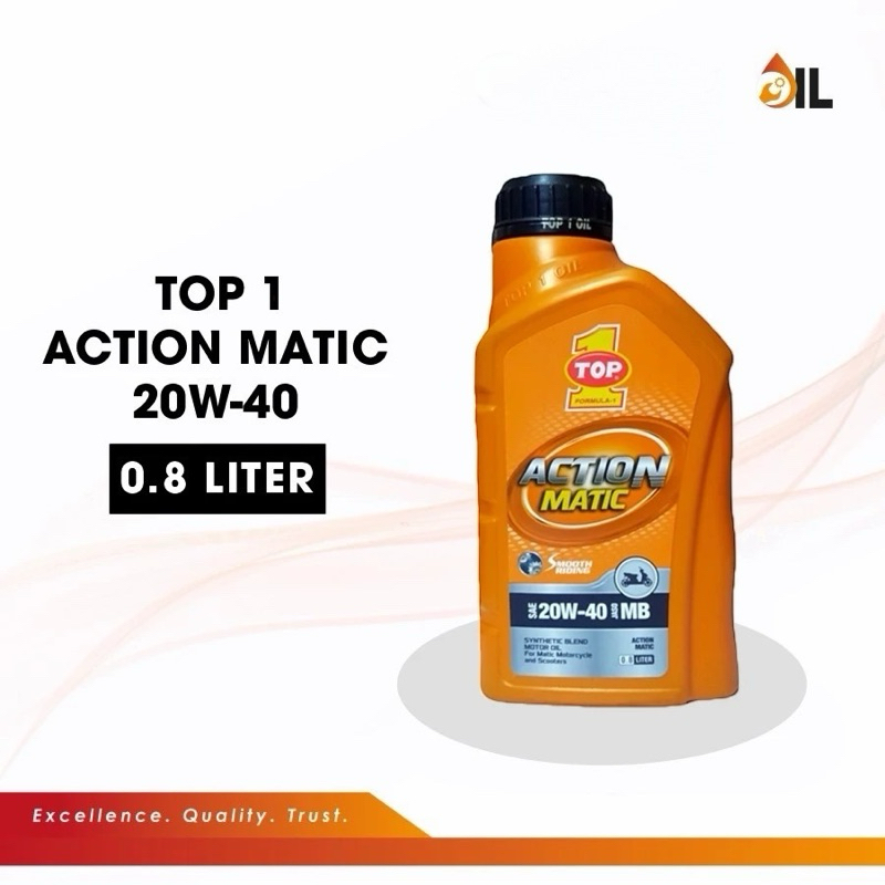 OLI MESIN TOP1 ACTION MATIC 20W-40 0,8L TOP1 OIL