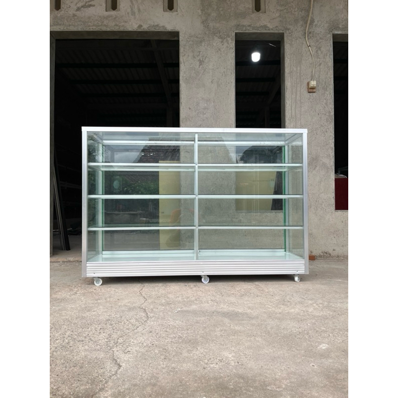 ETALASE TOKO FULL KACA 5MM | ETALASE TOKO UKURAN PANJANG 1,5 meter