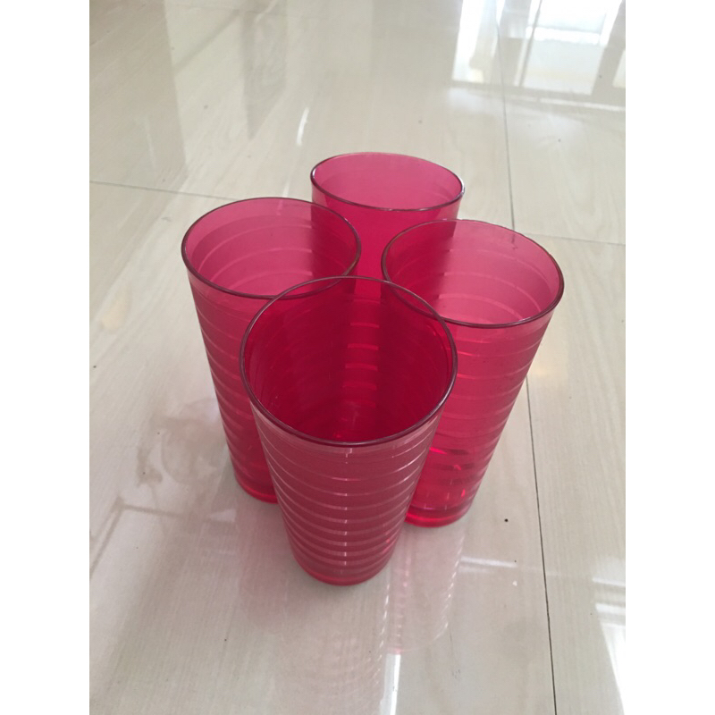 tupperware gelas kristal pink
