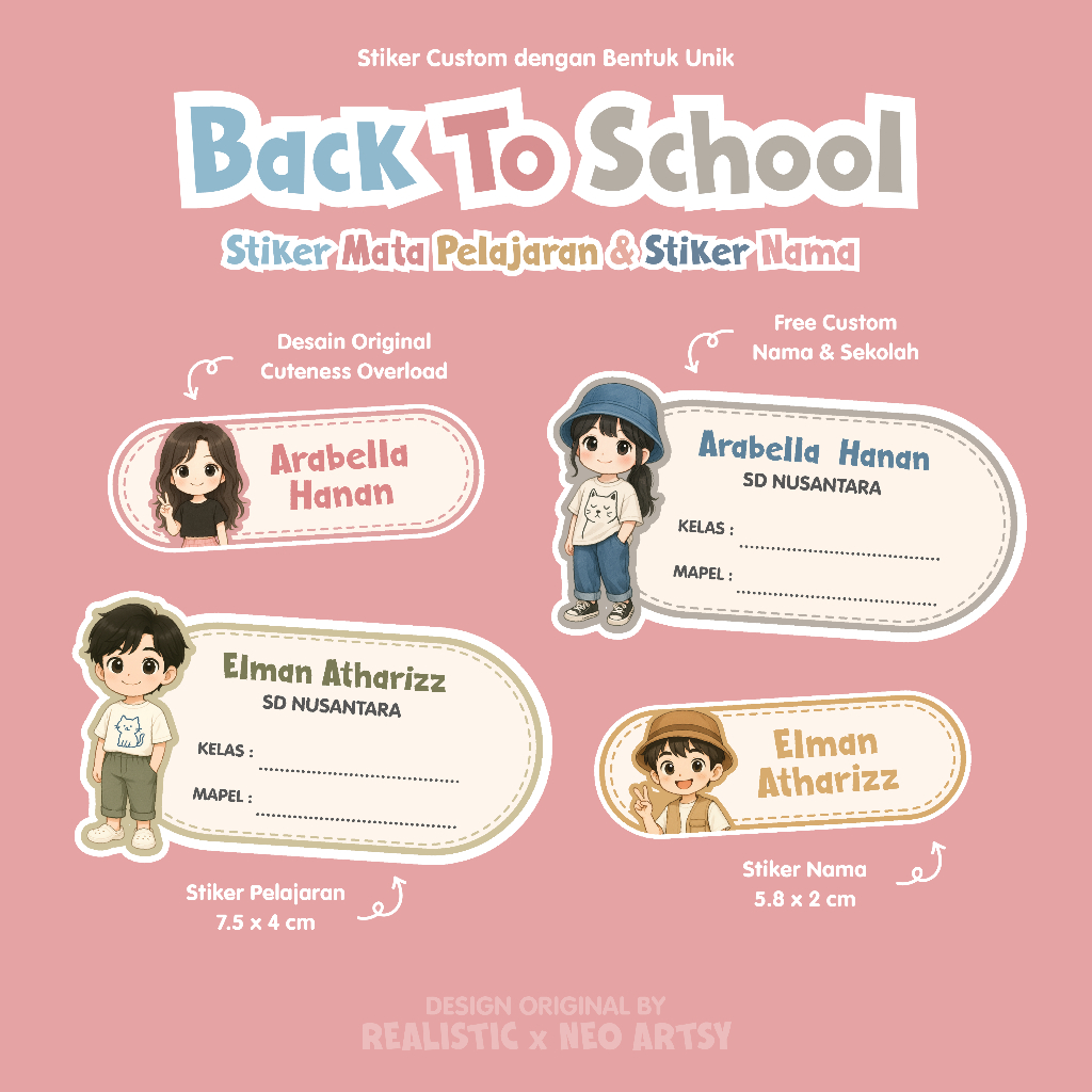 

Stiker Nama Custom Pelajaran / Stiker Nama Sekolah / Stiker Nama Buku - Kisscut