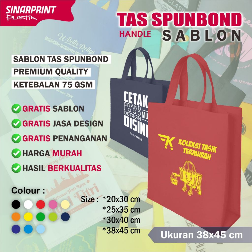 

Tas Spunbond Ukuran 38x45 Untuk Souvenir Pernikahan Ulang Tahun Promosi DLL