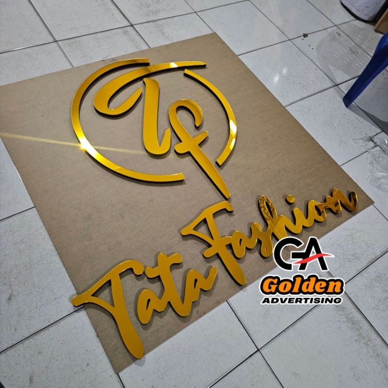 Huruf Timbul Gold / Letter Timbul Akrilik / Akrilik Sign Mirror / Logo Timbul Akrilik