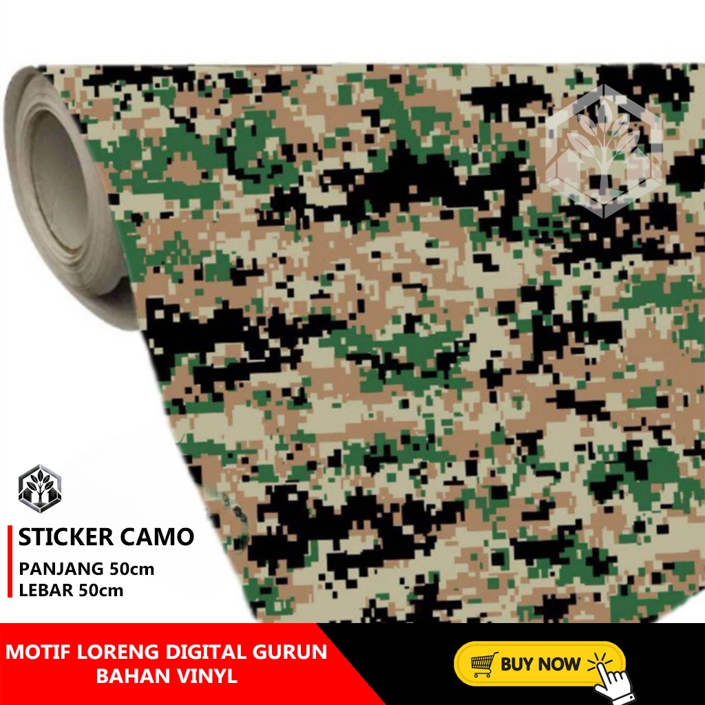 

STICKER CAMO BAHAN VINYL MOTIF LORENG DIGITAL GURUN