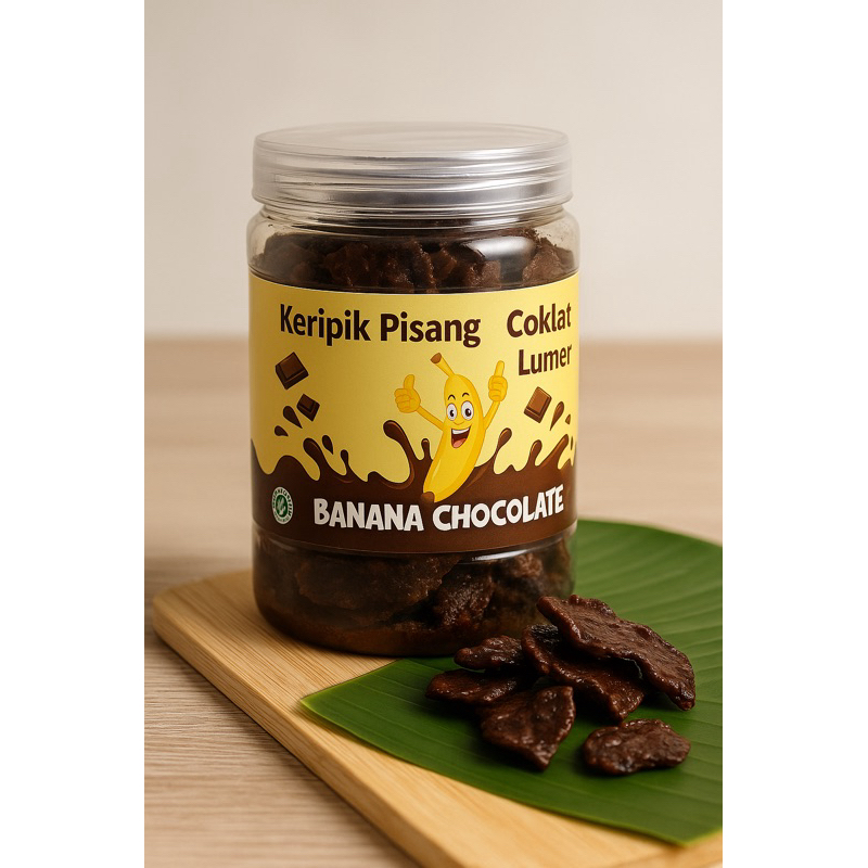 

keripik pisang coklat lumer vanilla camilan viral snack kripik