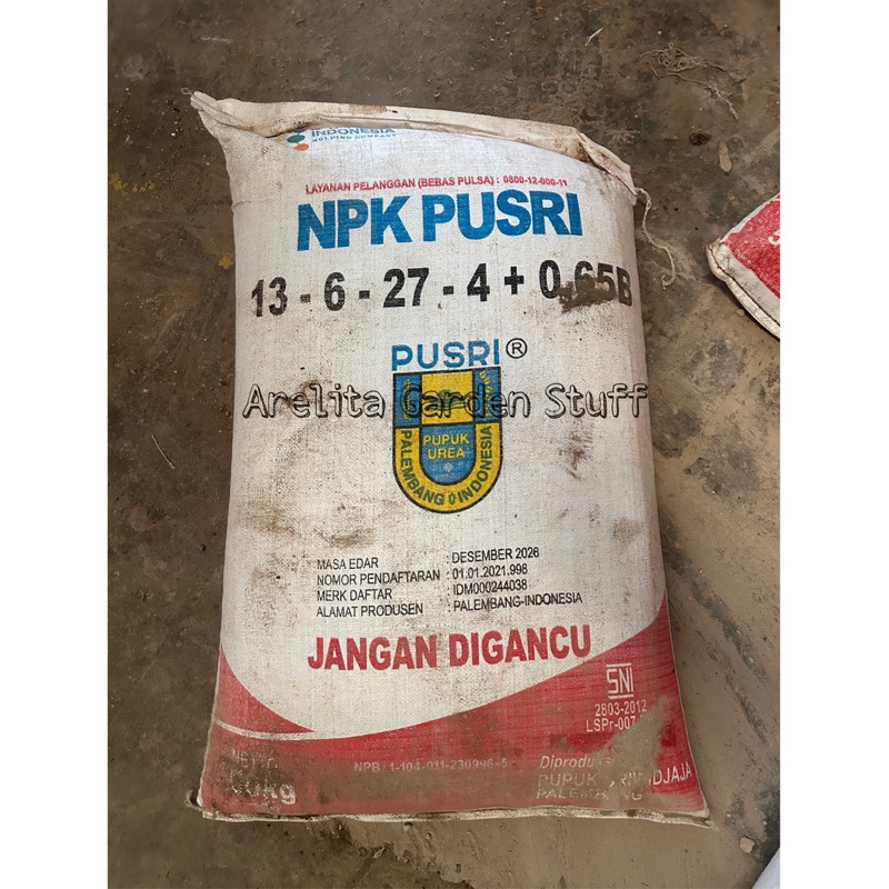 NPK PUSRI 13-6-27-4 + 0,65%B repack 1KG