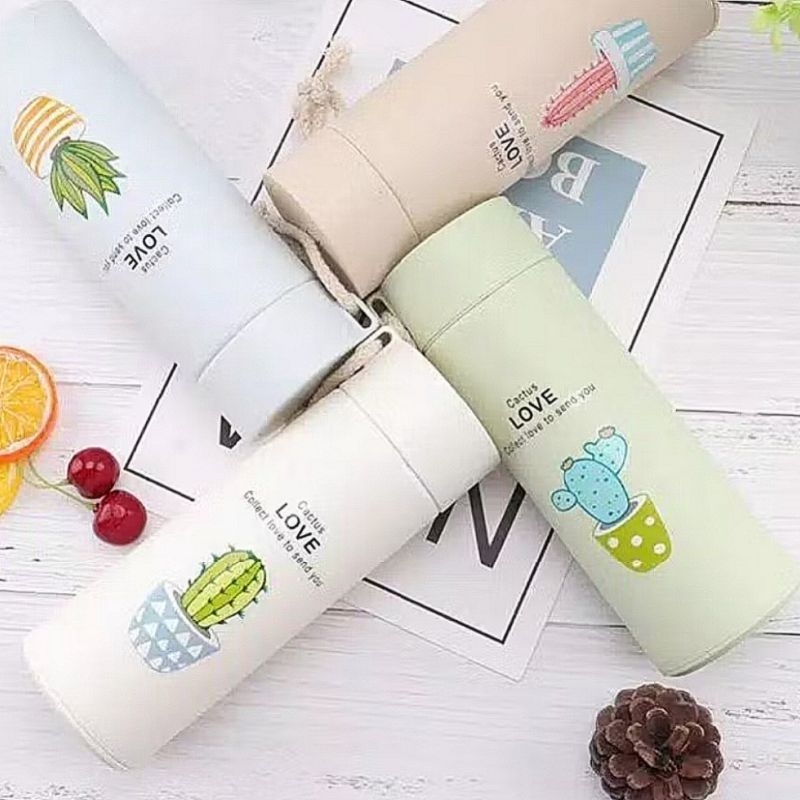 Botol Kaca Kaktus - Botol Air Minum Motif Cactus Love