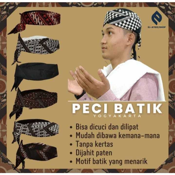 Peci Batik Murah Peci Batik Cuci Lipat