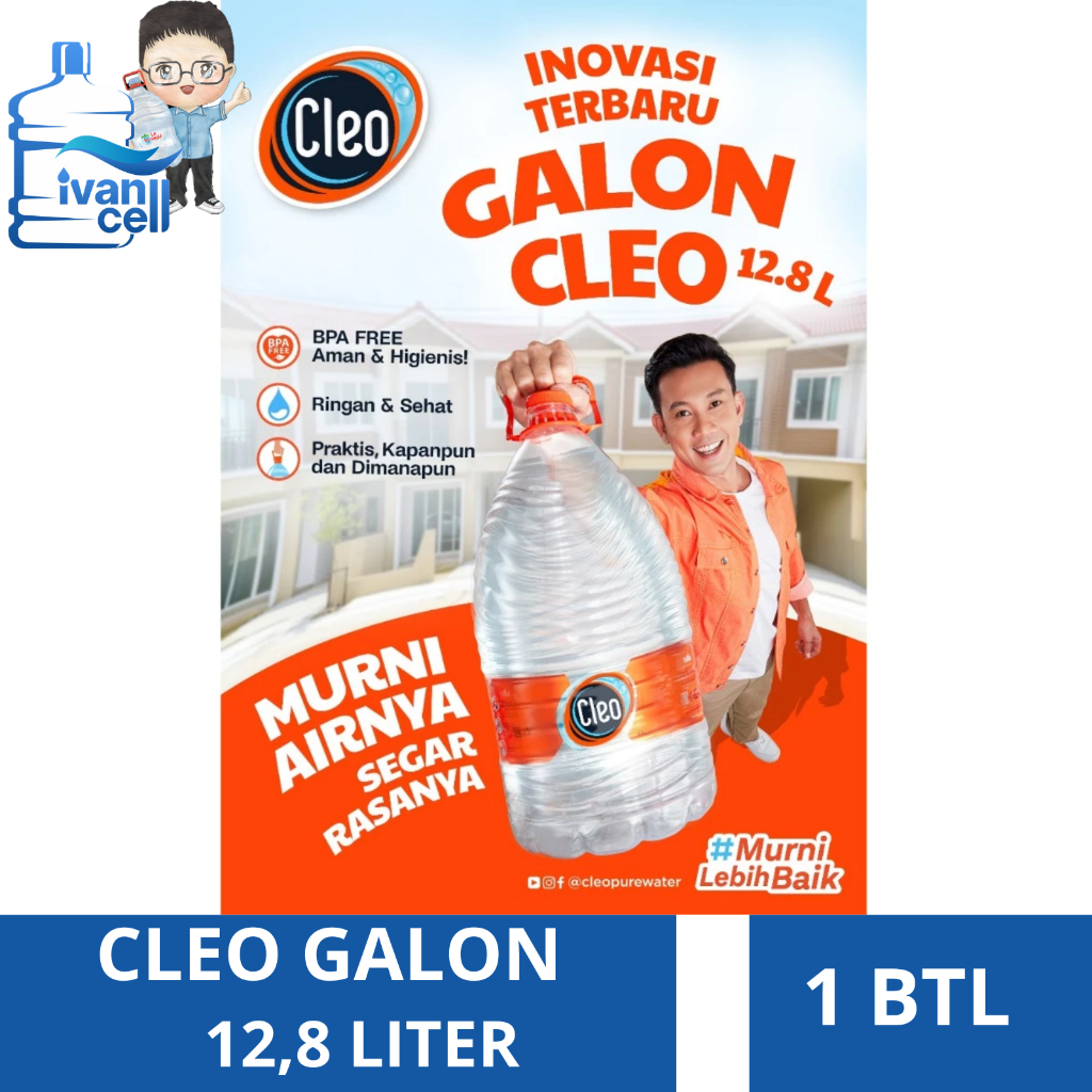 

⚡INSTANT⚡(1 GALON)GALON CLEO 12,8 Liter KEMASAN BARU - ORIGINAL 100%