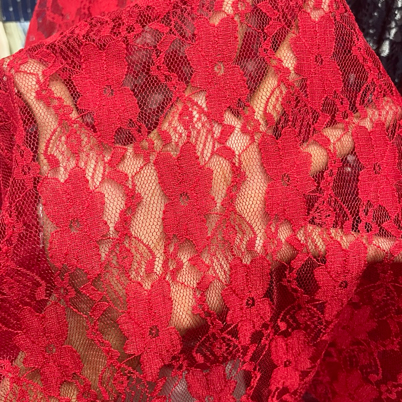 kain semi prada - kain tulle brokat street - kain tulle brokat semi prada - kain brokat motif bunga 