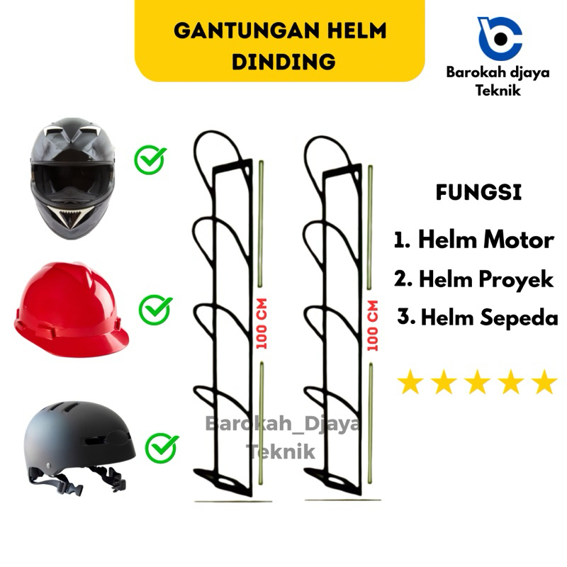 Gantungan helm dinding estetik premium / gantungan helm dinding berdiri / gantungan helm dinding bes